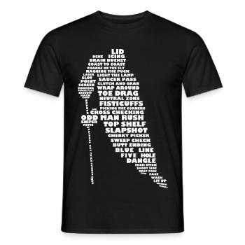 Hockey Terminology Word Art - Men's T-Shirt - black - Front - AI Model Male 178 light (178cm)