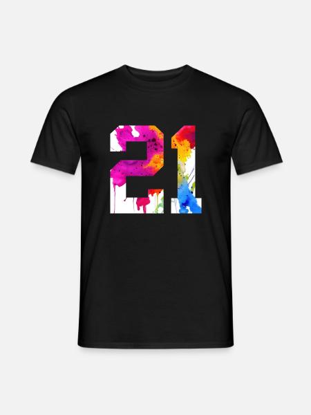 NUMMER 21 JAHRE ALT 21. GEBURTSTAG - Männer T-Shirt - Schwarz