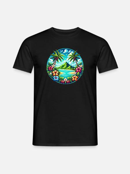 Caribbean Island Logo - Men's T-Shirt - black