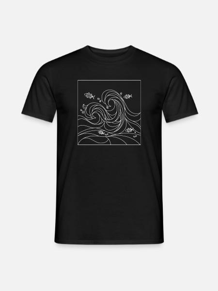 geometric ocean - Men's T-Shirt - black