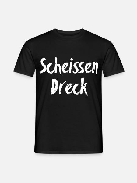 Scheissen Dreck Brush Script - Männer T-Shirt - Schwarz