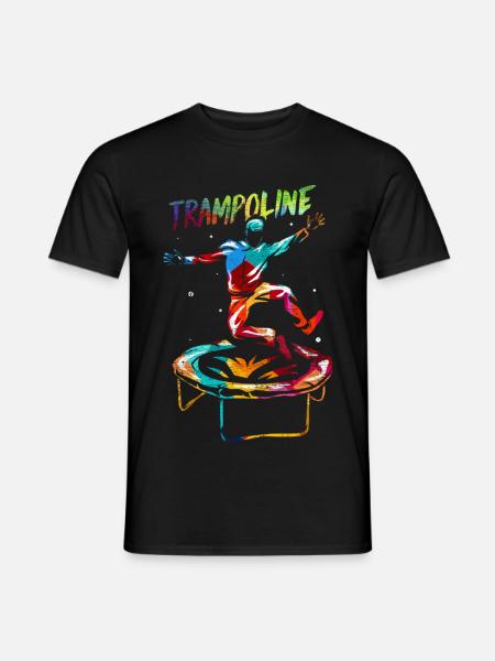 Hochfliegende Trampolin Turnerin - Männer T-Shirt - Schwarz