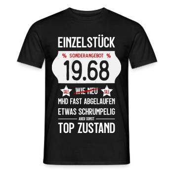 58. GEBURTSTAG 1968 EINZELSTÜCK PREISSCHILD - Männer T-Shirt - Schwarz - Vorne - AI Model Male 178 light (178cm)