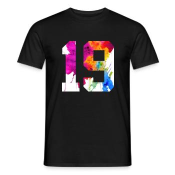 NUMMER 19 JAHRE ALT 19. GEBURTSTAG - Männer T-Shirt - Schwarz - Vorne - AI Model Male 178 light (178cm)