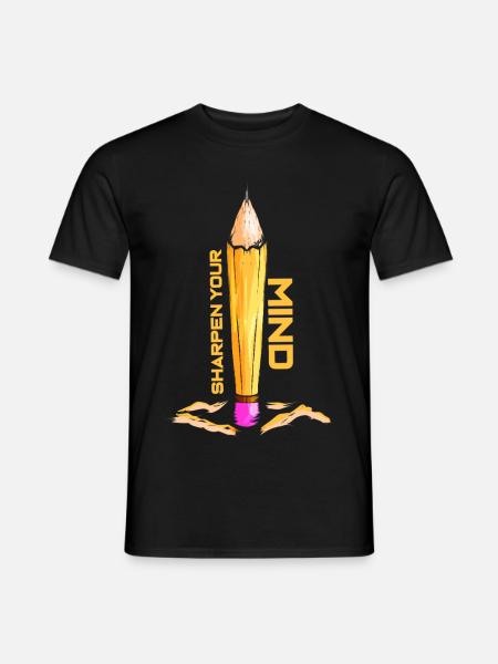 Gehirn Motiv Nerd Student Geschenk - Männer T-Shirt - Schwarz