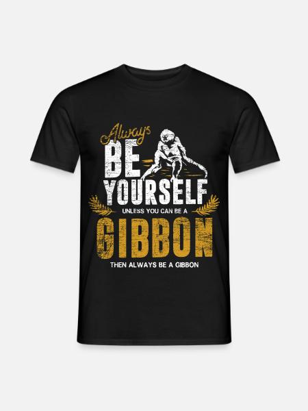 Neugieriger Gibbon Kletterkünstler - Männer T-Shirt - Schwarz
