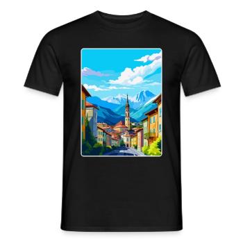Bozen Italien Vintage Reiseplakat WPA Souvenir - Männer T-Shirt - Schwarz - Vorne - AI Model Male 178 light (178cm)