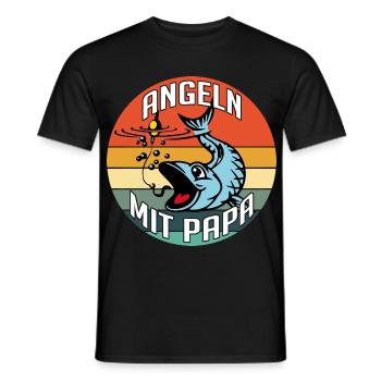 Angeln mit Papa ist am schönsten - Männer T-Shirt - Schwarz - Vorne - AI Model Male 178 light (178cm)