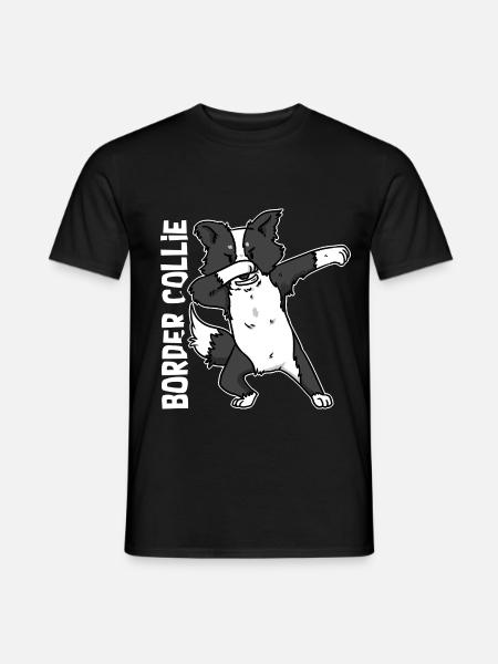 Pfiffiger Border Collie Schafhüter - Männer T-Shirt - Schwarz