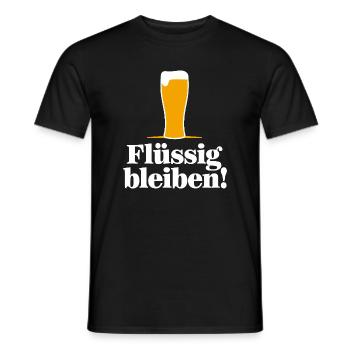 Flüssgig bleiben - Männer T-Shirt - Schwarz - Vorne - AI Model Male 178 light (178cm)