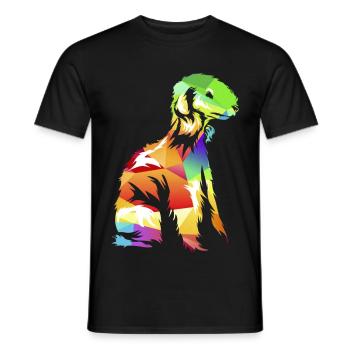 Munterer Bedlington Terrier Agility - Männer T-Shirt - Schwarz - Vorne - AI Model Male 178 light (178cm)
