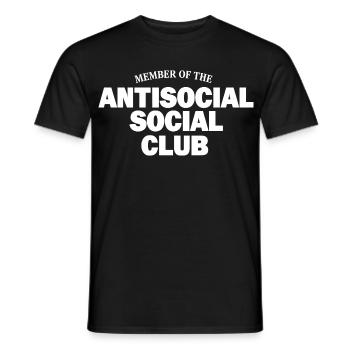 Antisocial Social Club Spruch - Männer T-Shirt - Schwarz - Vorne - AI Model Male 178 light (178cm)