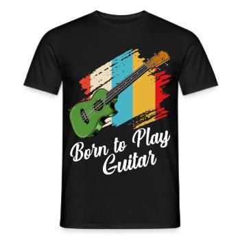 Né pour jouer de la guitare - T-shirt homme - noir - Devant - AI Model Male 178 light (178cm)