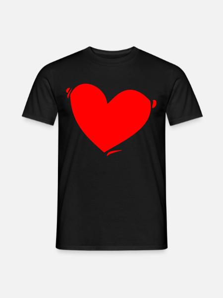 Rotes Herz - Männer T-Shirt - Schwarz