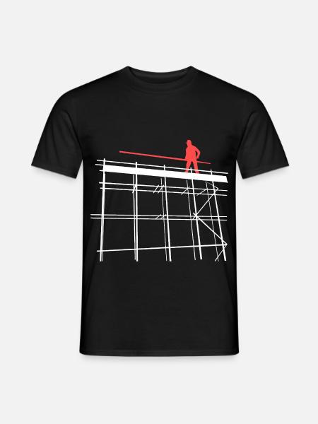 Schwindelfreier Gerüstbau Profi - Männer T-Shirt - Schwarz
