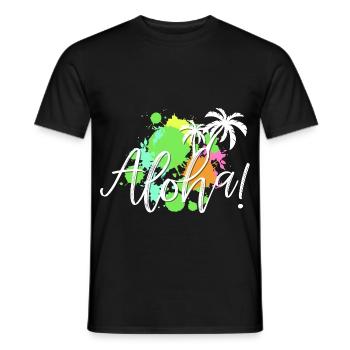 Aloha Tropical Splash - T-shirt homme - noir - Devant - AI Model Male 178 light (178cm)