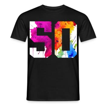 NUMMER 50 JAHRE ALT 50. GEBURTSTAG - Männer T-Shirt - Schwarz - Vorne - AI Model Male 178 light (178cm)
