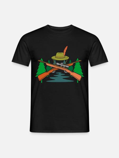 Jägersymbol Jäger - Männer T-Shirt - Schwarz