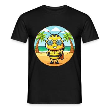 Biene Lustige Cartoon Sommer Strand Sonnenbrille - Männer T-Shirt - Schwarz - Vorne - AI Model Male 178 light (178cm)