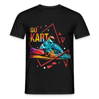 Flinker Kartsportler Kurvenjagd - Männer T-Shirt - Schwarz - Vorne - AI Model Male 178 light (178cm)