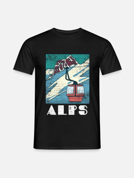 Schwindelfreier Alpen Gipfelsturm - Männer T-Shirt - Schwarz