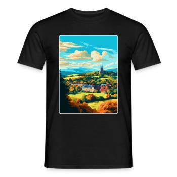 Great Malvern England Uk Reise Poster Souvenir - Männer T-Shirt - Schwarz - Vorne - AI Model Male 178 light (178cm)