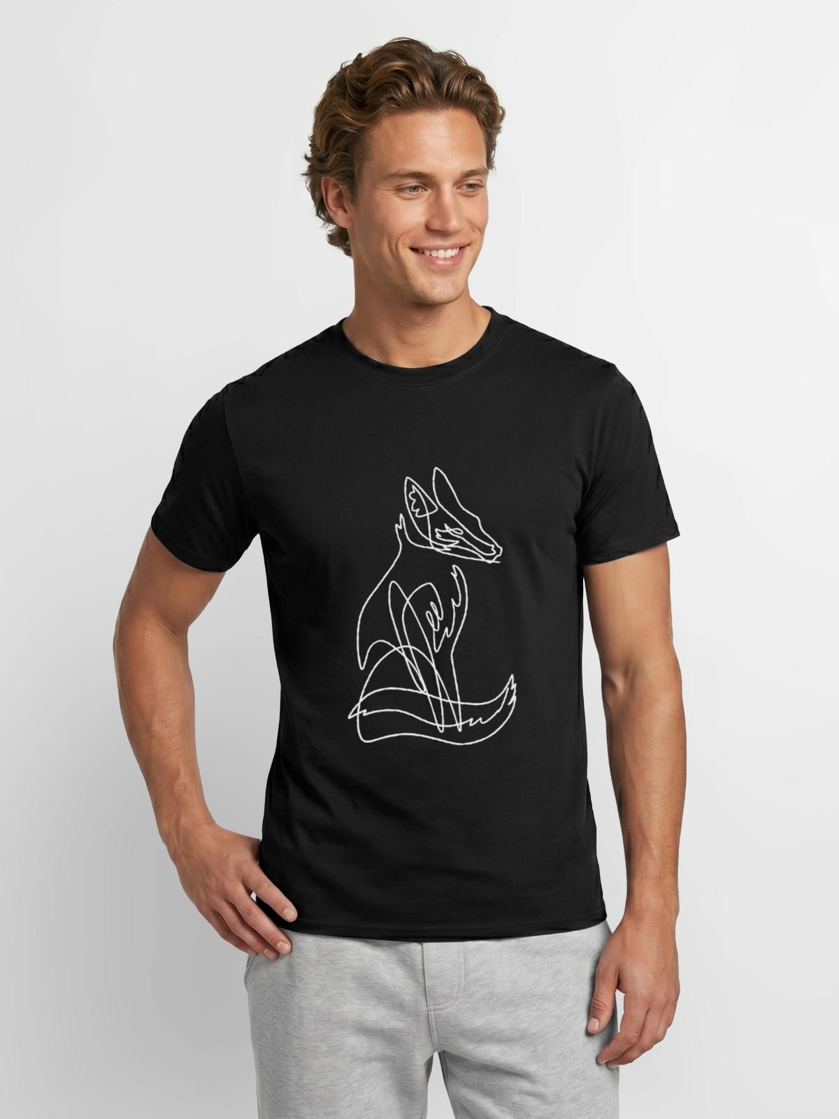 Flinker Linienfuchs Zeichenkunst - Männer T-Shirt - Schwarz - Vorne - AI Model Male 178 light (178cm)