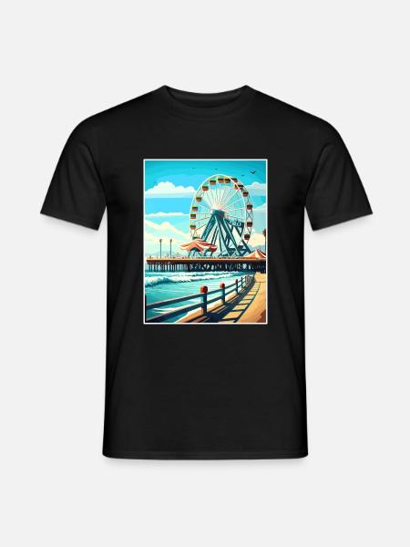Santa Monica Kalifornien Vintage Reiseposter WPA - Männer T-Shirt - Schwarz