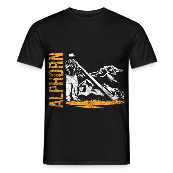 Volltönendes Alphorn Almklang - Männer T-Shirt - Schwarz - Vorne - AI Model Male 178 light (178cm)