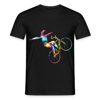 Flinker Kunstradfahrer Hallenturnier - Männer T-Shirt - Schwarz - Vorne - AI Model Male 178 light (178cm)