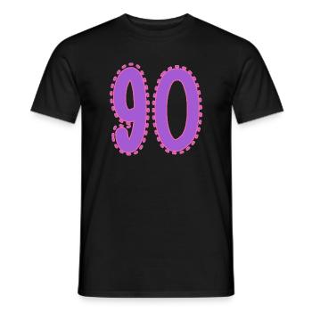 90. 90 JAHRE. 90. JAHRESTAG. 90-JÄHRIGES JUBILÄUM. - Männer T-Shirt - Schwarz - Vorne - AI Model Male 178 light (178cm)