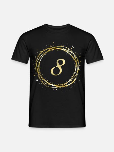 8 - Männer T-Shirt - Schwarz