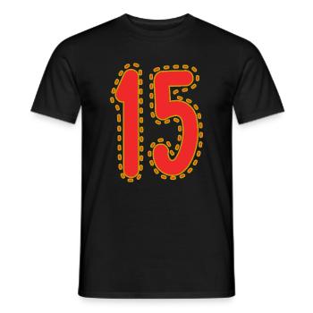 15. 15 ANS. 15e ANNIVERSAIRE. ANNIVERSAIRE 15 ANS. - T-shirt homme - noir - Devant - AI Model Male 178 light (178cm)
