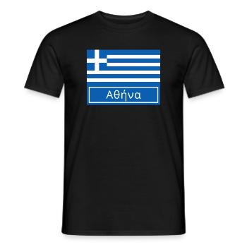 Athens Written in Greek - Men's T-Shirt - black - Front - AI Model Male 178 light (178cm)