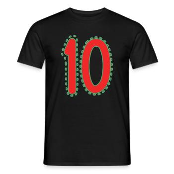10. 10 YEARS. 10th ANNIVERSARY. 10 YEAR ANNIVERSARY. - Men's T-Shirt - black - Front - AI Model Male 178 light (178cm)