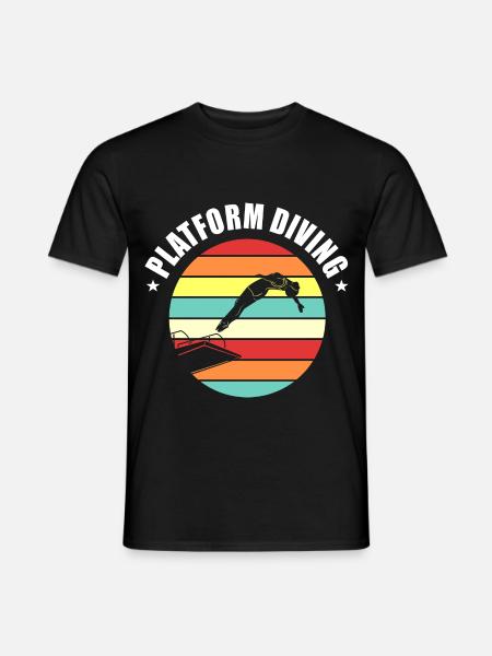 Platform Diving Turmspringen Turmspringer - Männer T-Shirt - Schwarz