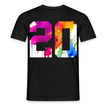 NUMMER 20 JAHRE ALT 20. GEBURTSTAG - Männer T-Shirt - Schwarz - Vorne - AI Model Male 178 light (178cm)