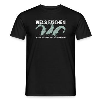 Wels angeln Waller fischen Team Waller - Männer T-Shirt - Schwarz - Vorne - AI Model Male 178 light (178cm)