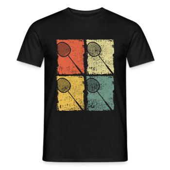 Badmintonschläger Badminton Retro - Männer T-Shirt - Schwarz - Vorne - AI Model Male 178 light (178cm)