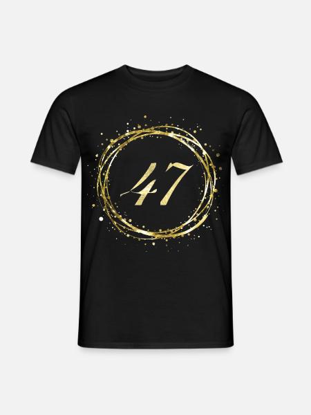 47 - Männer T-Shirt - Schwarz