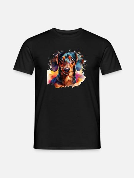 Dackel - Männer T-Shirt - Schwarz