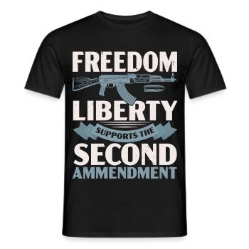 Freedom Liberty Unterstützt Den Zweiten Verfassung - Männer T-Shirt - Schwarz - Vorne - AI Model Male 178 light (178cm)