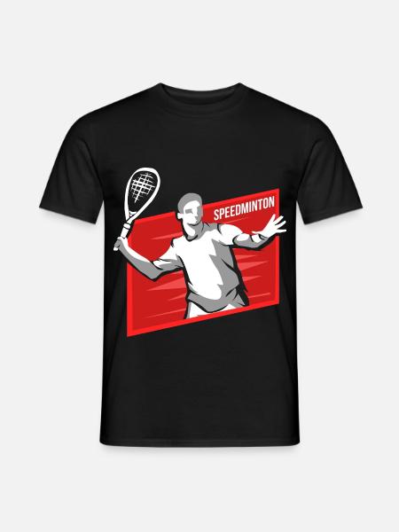 Pfeilschneller Speedminton Smashduell - Männer T-Shirt - Schwarz
