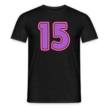15. 15 ANS. 15e ANNIVERSAIRE. ANNIVERSAIRE 15 ANS. - T-shirt homme - noir - Devant - AI Model Male 178 light (178cm)