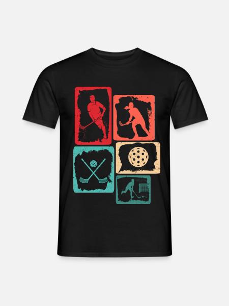 Unihockey Spieler Floorballer Kinder Floorball - Männer T-Shirt - Schwarz