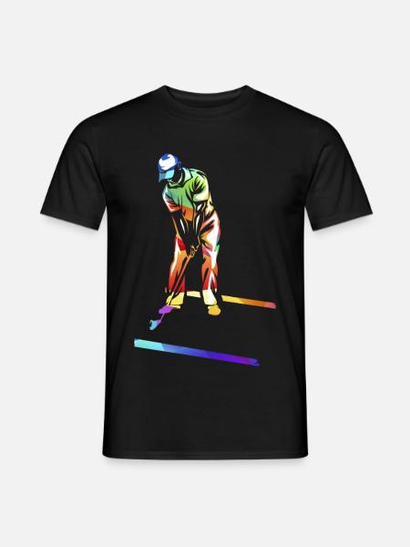 Schwungvoller Minigolf Bahnprofi - Männer T-Shirt - Schwarz