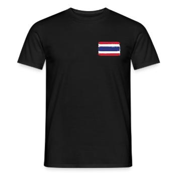 Drapeau de la Thaïlande look utilisé - T-shirt homme - noir - Devant - AI Model Male 178 light (178cm)