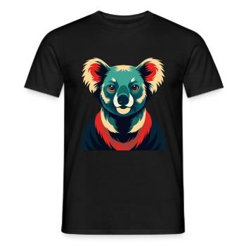 Koala Cartoon Figur Buntes Haustier Tier - Männer T-Shirt - Schwarz - Vorne - AI Model Male 178 light (178cm)