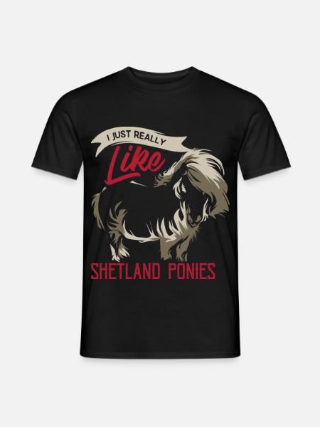 Zotteliges Shetlandpony Inselrasse - Männer T-Shirt - Schwarz