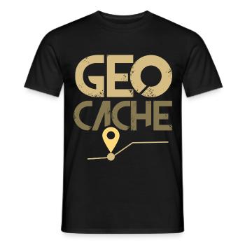 Geocache - Männer T-Shirt - Schwarz - Vorne - AI Model Male 178 light (178cm)